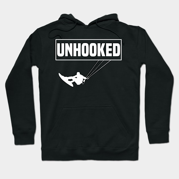 Unhooked Kitesurfer Kite Flying Kiteboarding Kitesurf Hoodie by sBag-Designs